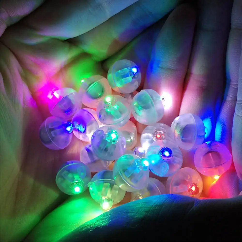 100 шт./лот, круглые RGB светодиодные шары, мини-лампы для свадьбы, рождественской вечеринки, украшения с батареями - Цвет: Multicolor flash