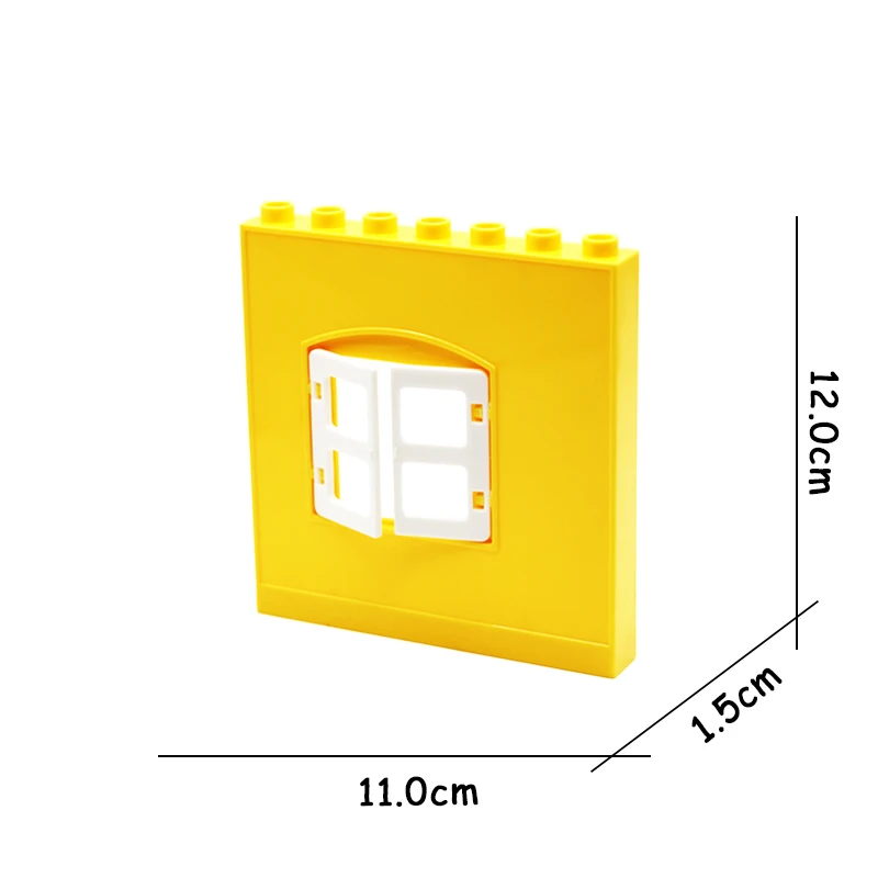 Большие частицы строительные блоки крыша стены двери окна аксессуар дом набор собрать кирпичи совместим с Duplo Детские DIY игрушки подарок - Цвет: Window wall 58