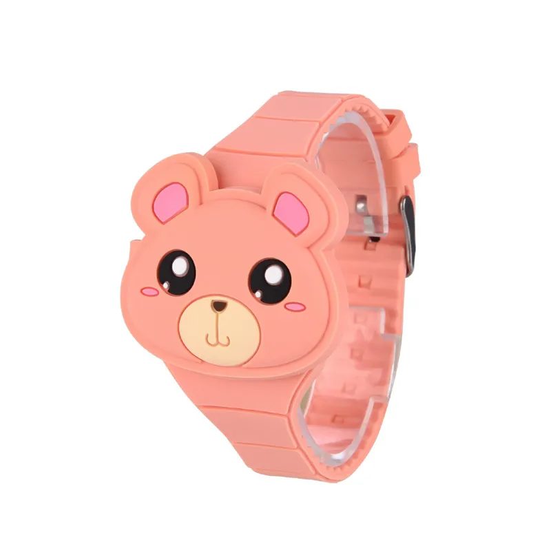 

Cute 3D Cartoon Bear Children's Watches for girls & boys Animal LED Digital Display Electronic Flip Silicone Watch Kids Gift 30
