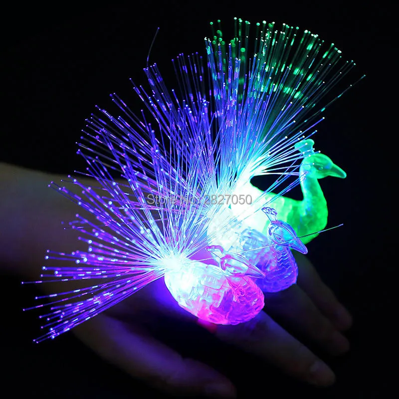 Luminous Light Up LED Animal Finger Light toy Optical Fiber Finger Lamp