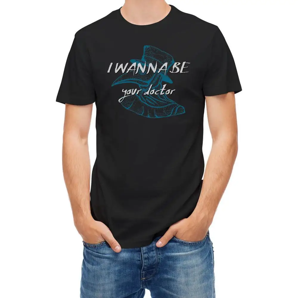 Муж Предварительно Cotton Clothing 100% Хлопка С Коротким Футболка Чумы Доктор Сообщение