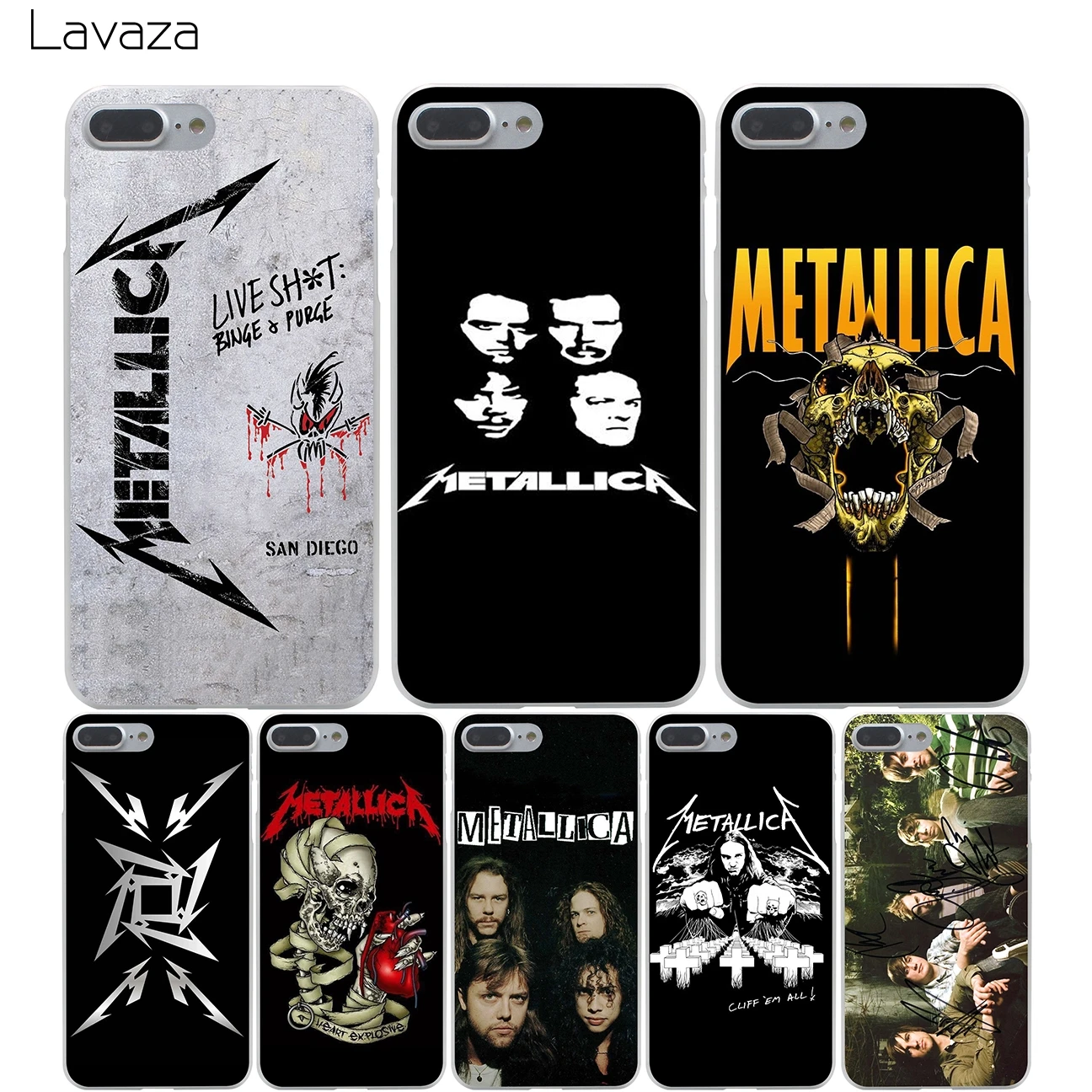 Lavaza Metallica band group Hard Transparent Cover Case for iPhone X 10