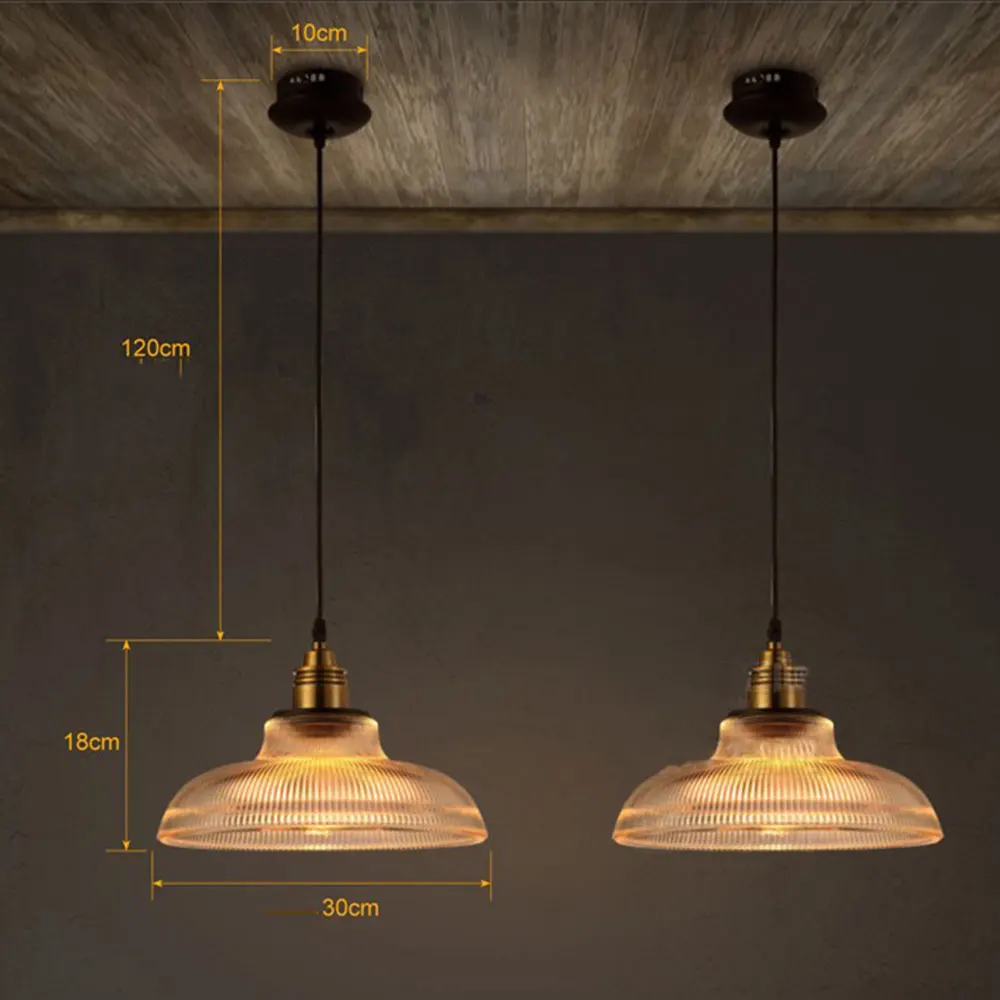 Pendant Lights Pendant Lamp Vintage Pendant Lights American Vintage Stripe Pot Cover Glass Pendant Lights Creative Living Room Lamp Simple Restaurant Bar Lamp LED E27 light