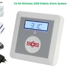 GSM беспроводной пожилых людей по уходу за ребенком сигнализация K3 с PIR motion и двери& пульт дистанционного управления для пожилых людей по уходу