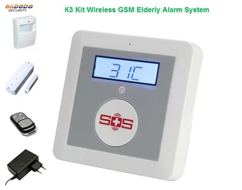 

GSM wireless elderly senior child care alarm system K3 with PIR motion&door sensor&remote control for elderly senior care