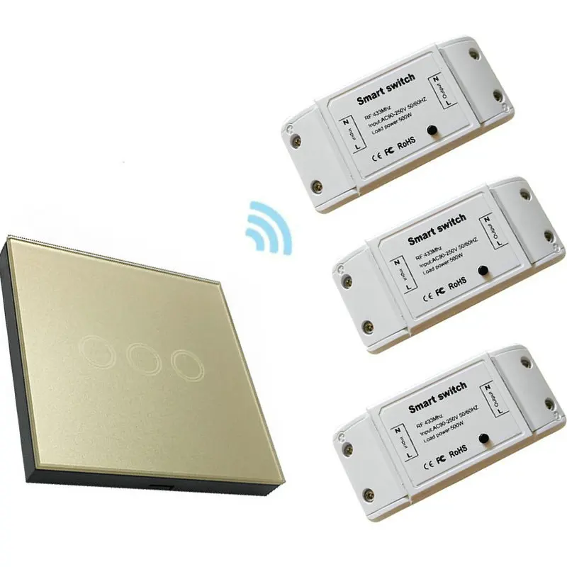 

1/2/3 Gang Touch Screen Remote Control Transmitter DIY Smart Switch Receiver for Home Modification