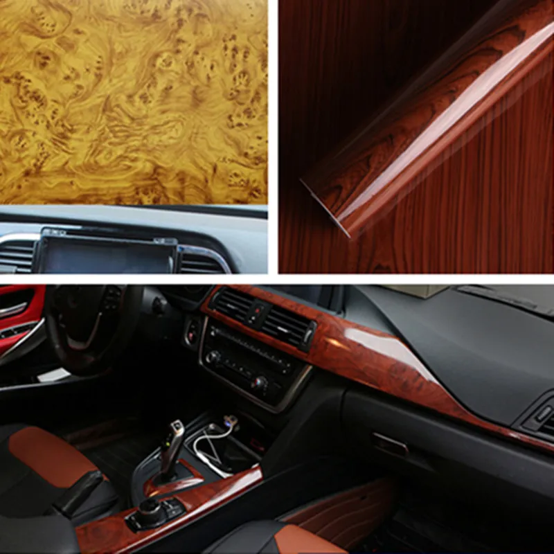 

Self adhesive Wallpaper Wood Grain Wall Stickers Waterproof Furniture Wooden Door Wardrobe Desktop of Vinyl 50cm x 124cm
