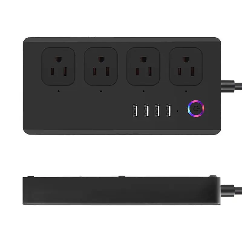 

Black Smart Socket Power Strip WiFi Wireless Remote Control US Plugs USB Ports Timer Switch Energy Saving Distance Operate