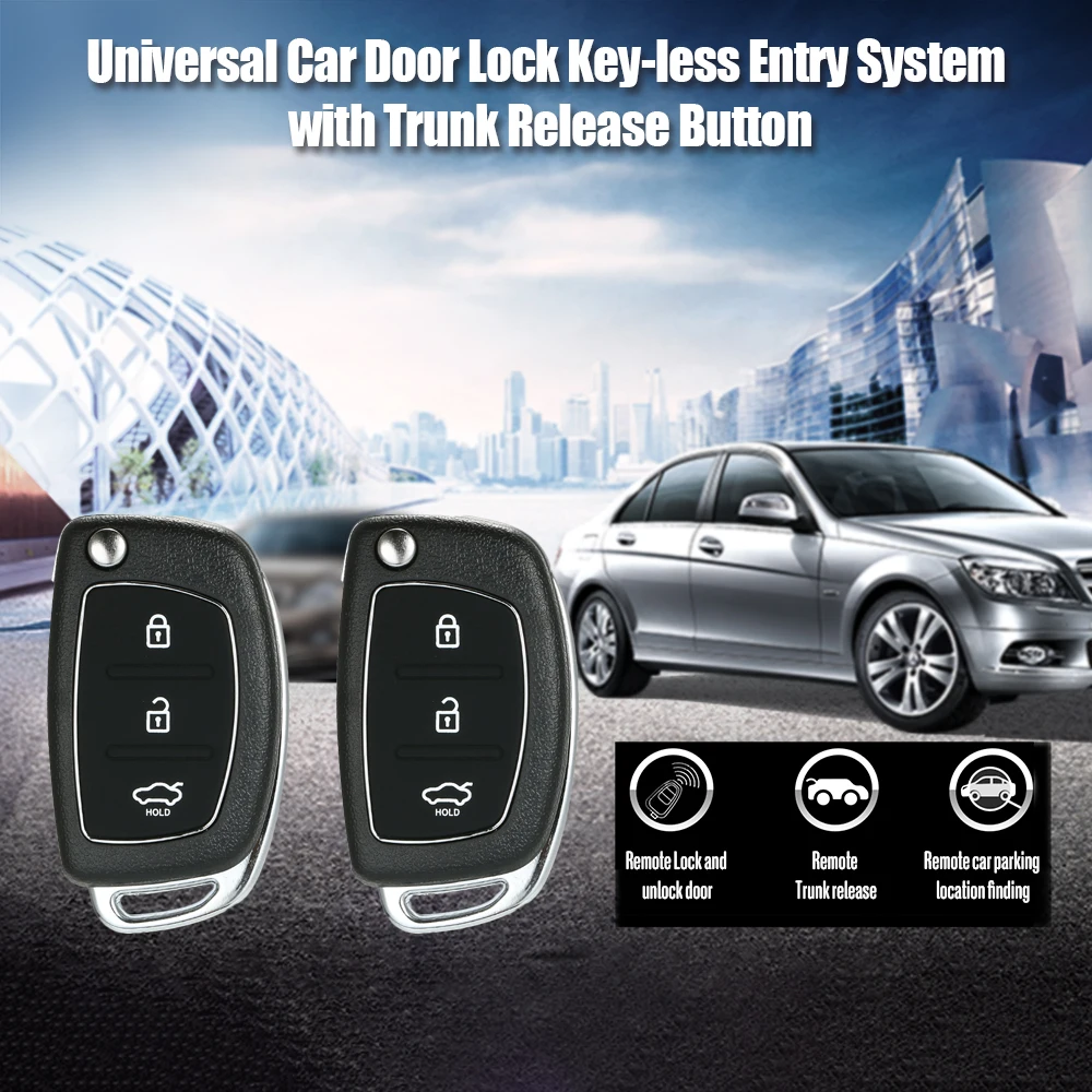 

Universal Car Door Lock Keyless Entry System with Trunk Release Button Remote Central Locking Kit Car Central Lock