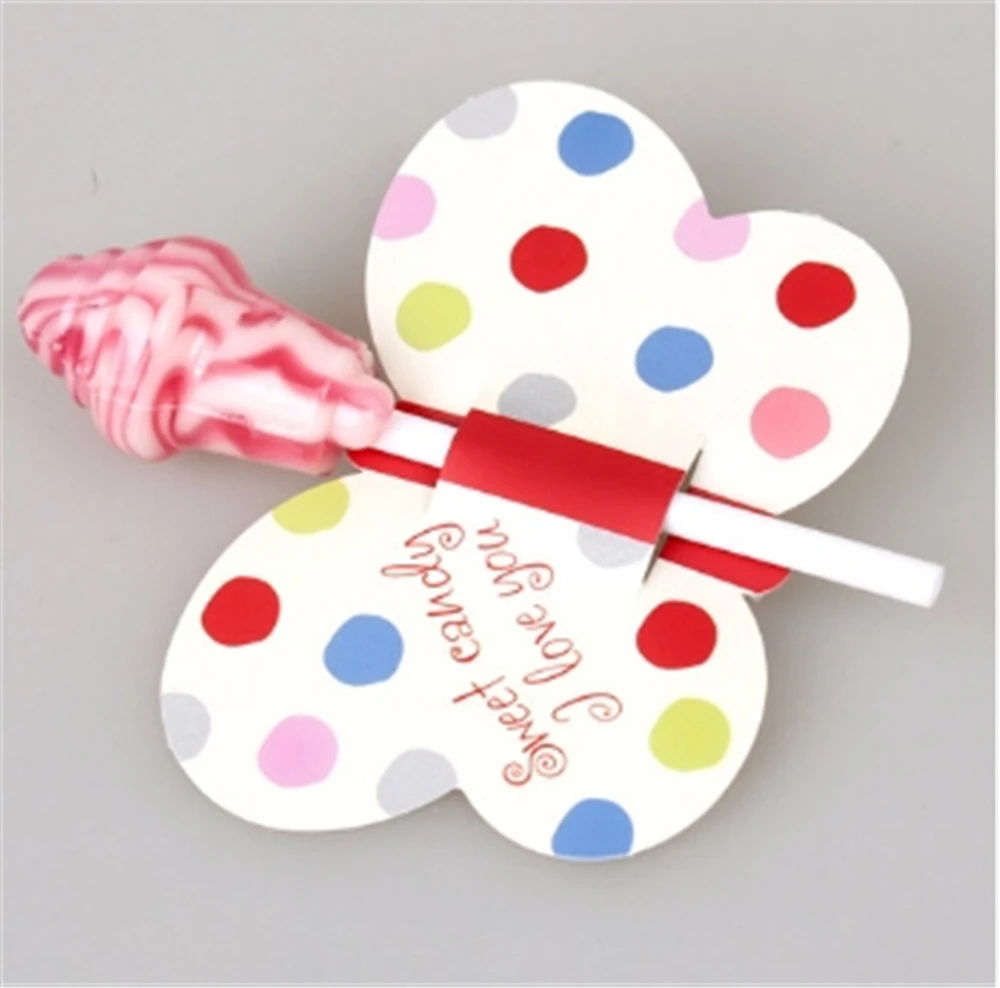  50/25Pcs Nice Cute DIY Santa Claus/Snowman/Penguin Paper Invitation Cards Lollipop Christmas Gift P