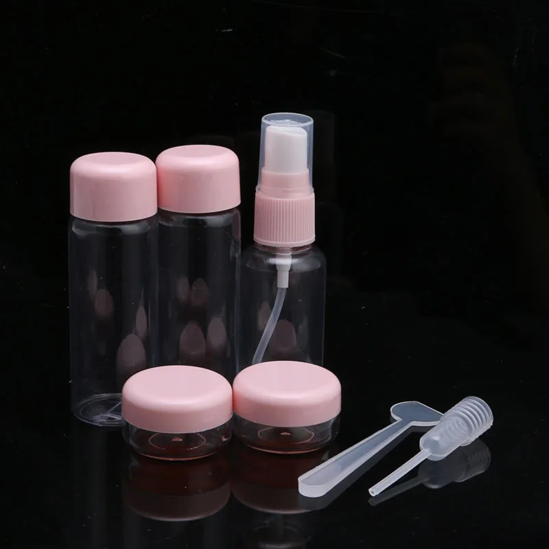 7Pcs/set Mini Travel Mini Plastic Transparent Empty Make Up Container