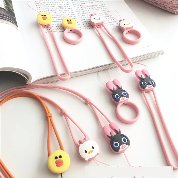 

Custom Kawaii Duck mobile phone hand straps Neck Strap Lanyards for keys ID Card Gym USB Hanging Rope lanyard keychain Rinker