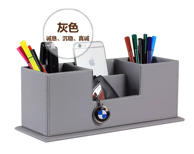 Popular Creative Wooden Pu Leather Office Pen Holder Pencil Case Desk  Stationery Organizer Case Pencil Box Office Supplies 202c - Pen Holders -  AliExpress