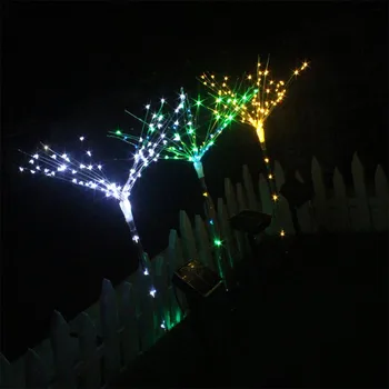 

2PC 100-LED DIY Shape Fireworks Tree Solar Lawn Light Pathway Garden Lamp Community Garden Patio Courtyard Road Lawn Lamp