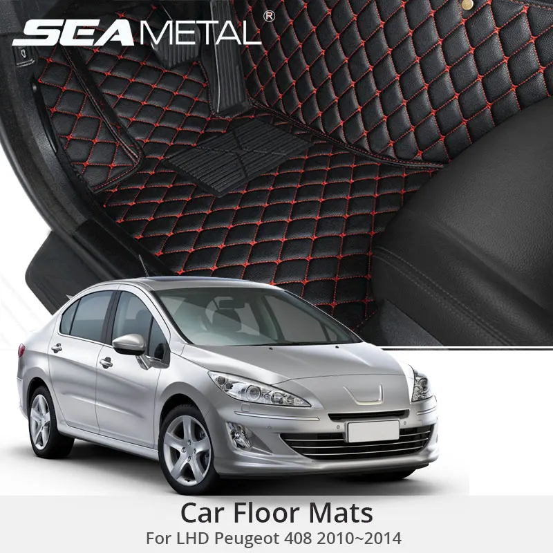 

For LHD Peugeot 408 2014 2013 2012 2011 2010 Car Floor Mats Custom Rugs Auto Interior Leather Foot Mat Accessories Car-styling