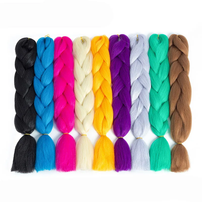 Ombre Synthetic Braiding Hair 29 Color 24inch Jumbo Braids and Twist Briad High Temperature Fiber Hair Extension for Braider 20 inch faux locs curly crochet hair 24 roots crochet braids synthetic braiding hair 3 colors