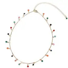 Модное ожерелье с подсолнухом маленькие солнечные очки Красочные Подвески ручной работы модные простые женские ожерелья 2 цвета