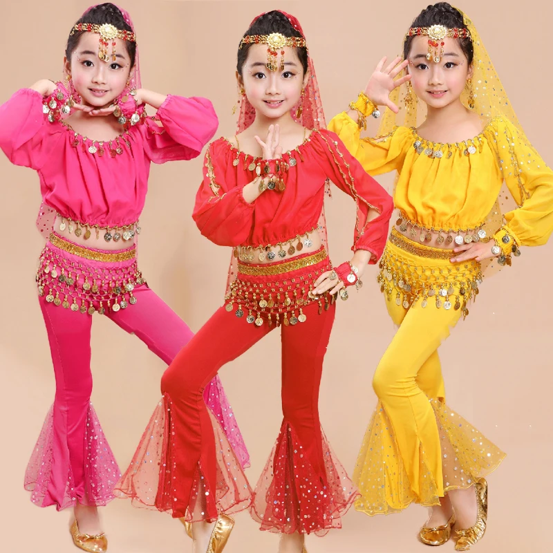 Костюм для танца живота Bellydance профессиональный костюм девочек с длинными