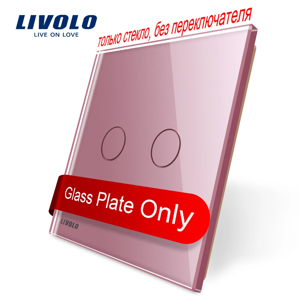 

Livolo Luxury Colorfull Crystal Glass, EU standard, Single Glass Panel For 2 Gang Wall Touch Switch,VL-C7-C2-17/8/9