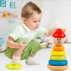 Клоун игрушки неваляшки Детский пазл развивающий ручной игрушка для распознавания радужной башни и пончиков Обучающие Детские игрушки