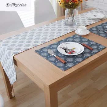 

Free Shipping Retro Tree Rural Table Runner Linen Cotton Table Covers Corredor De Mesa Chemin De Table Printed Caminos De Mesa