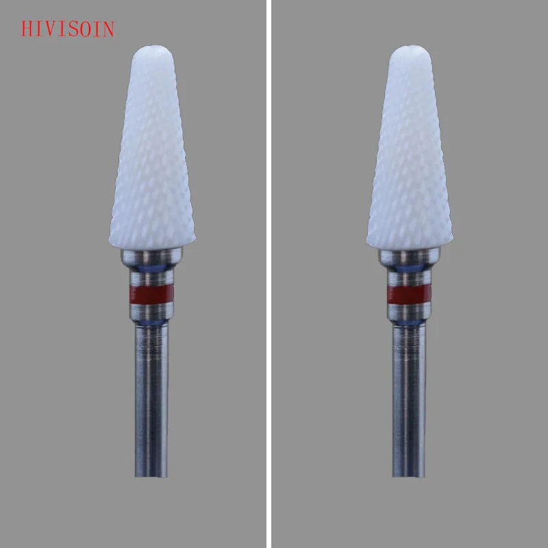 2Pcs/Lot White Zirconia Ceramic Dental Lab Burs Conical Shape Cross Cut