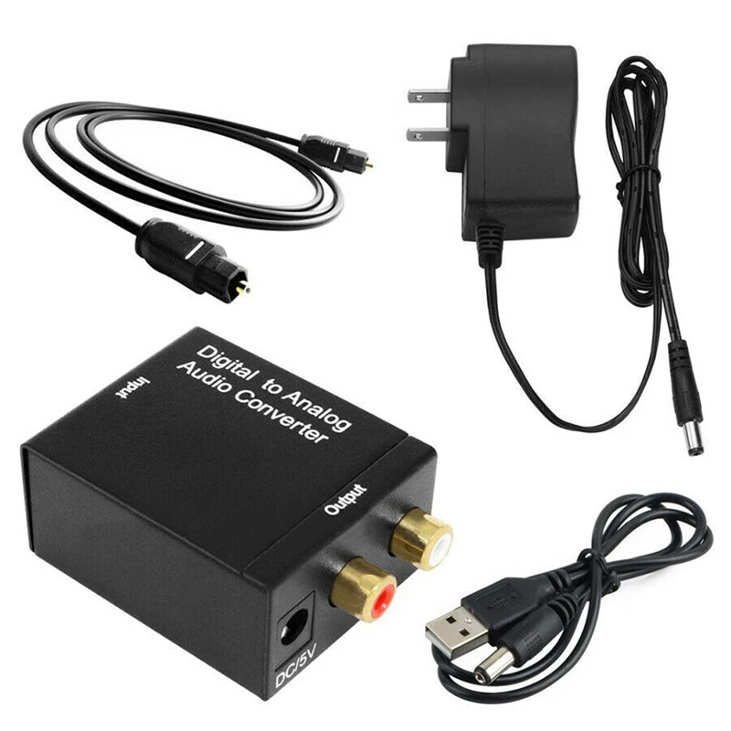 

Hot sale RCA Digital to Analog Audio Converter Adapter Optical Coaxial RCA Toslink Signal To Analog Audio Converter