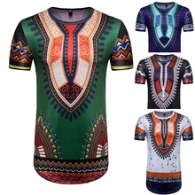 Для Мужчин's летняя CasualAfrican с принтом с круглым вырезом, пуловер с короткими рукавами длинный участок v-образным вырезом летние топы топ roupas femininas#30
