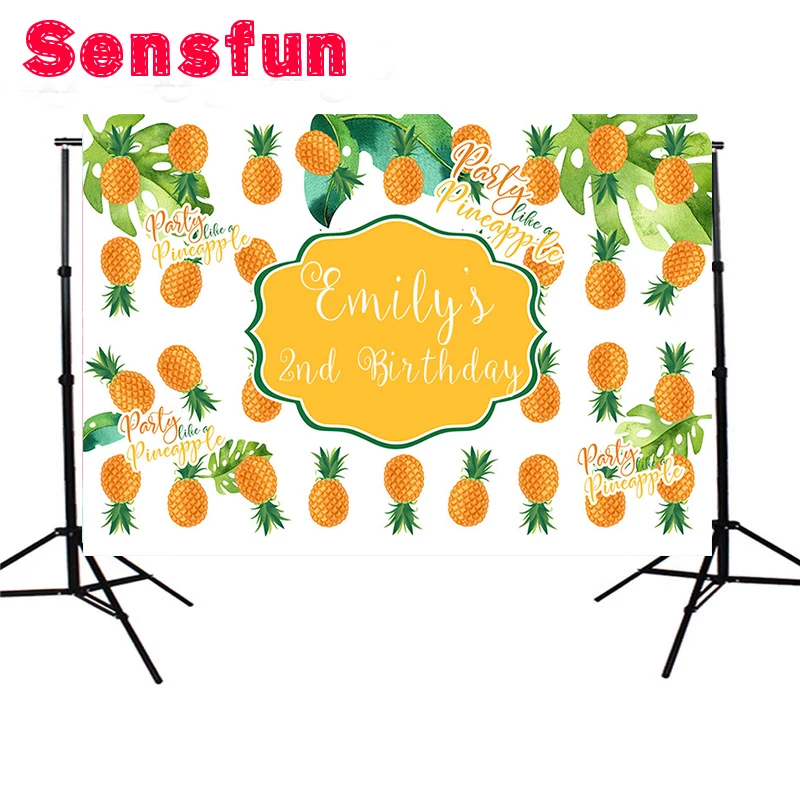 

Sesfun Pineapple Newborn Custom Photography Studio Backgrounds Children Birthday Party Photo Backdrops 7x5ft