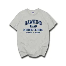 Странные Вещи Hawkins старшеклассник футболки с коротким рукавом футболки 100% хлопок Джерси джоггеры Бесплатная доставка
