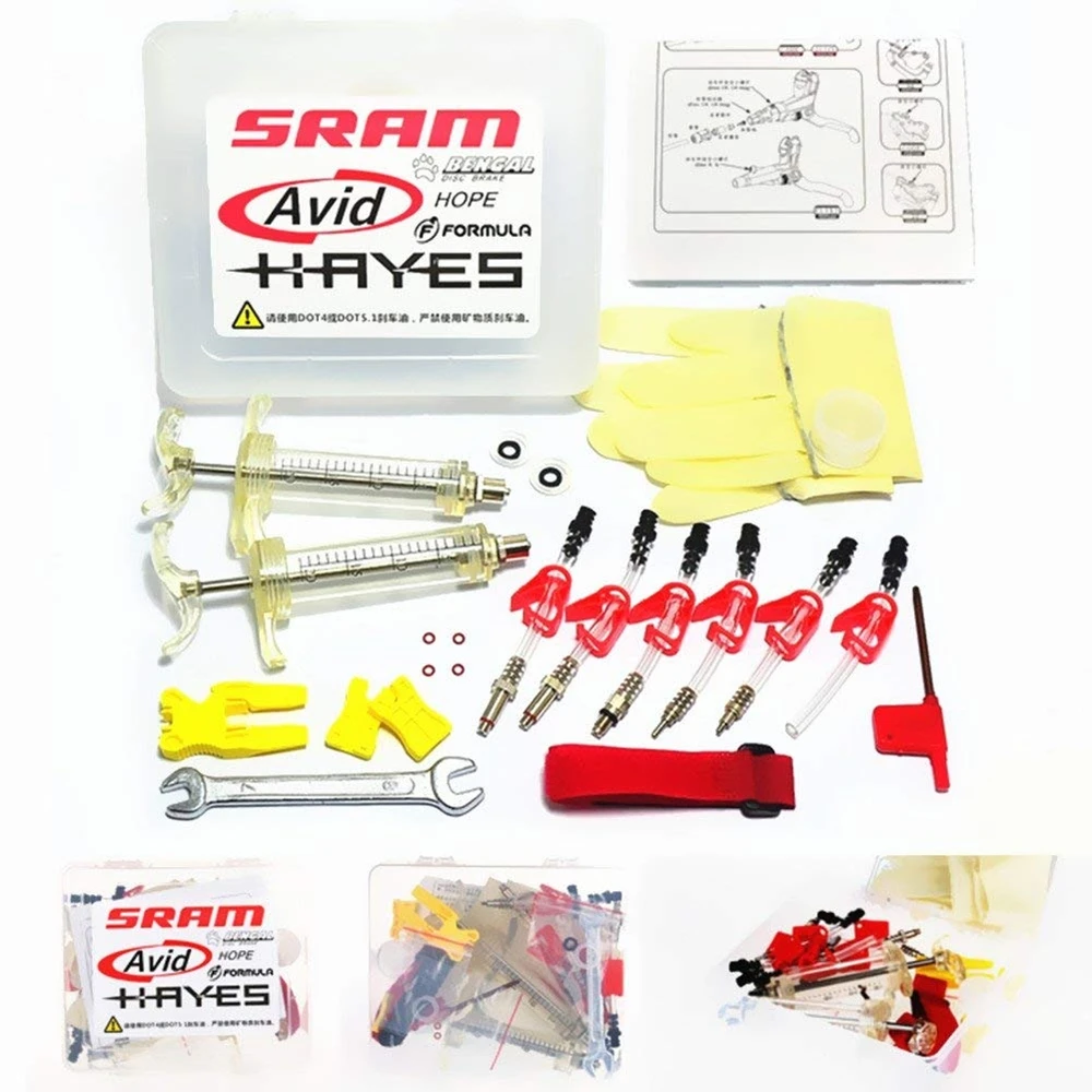 Bike Hydraulic Brake Bicycle Tool Purge Kit For Sram Shimano/AVID All Brand Brakes And Seires Brake System without oil Bike Hydraulic Brake Bicycle Tool Purge Kit For Sram Shimano/AVID All Brand Brakes And Seires Brake System without oil
