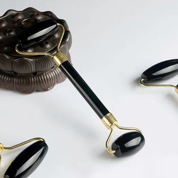 

Obsidian Facial Massage Roller Double Head Jade Roller Slimming Anti Wrinkle Cellulite Face Beauty Natural Stone Tool
