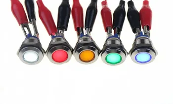 

16MM metal indicator light LED 6V12V24V220V red yellow green blue white 2 pin waterproof