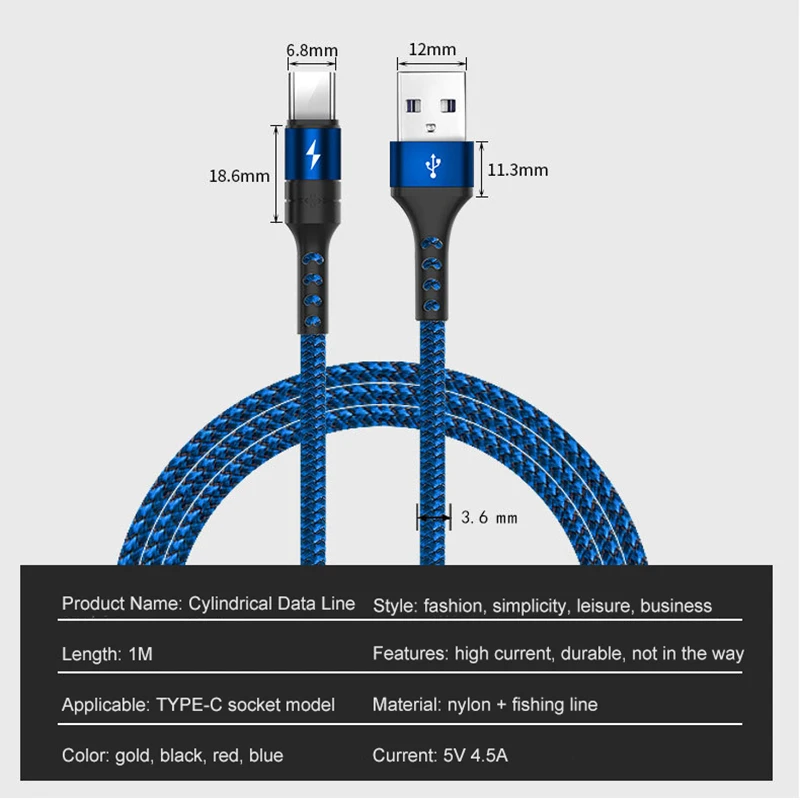 Суперскоростной кабель 5A USB Type C для Huawei P20 Mate 20 Pro оплетка QC3.0 Micro зарядки и передачи