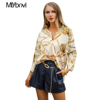 

Printed V Neck Irregular Women Blouse Shirt New Chic Women Long Style Blouse Black Button Fashion Casual Tops OL Long Shirt