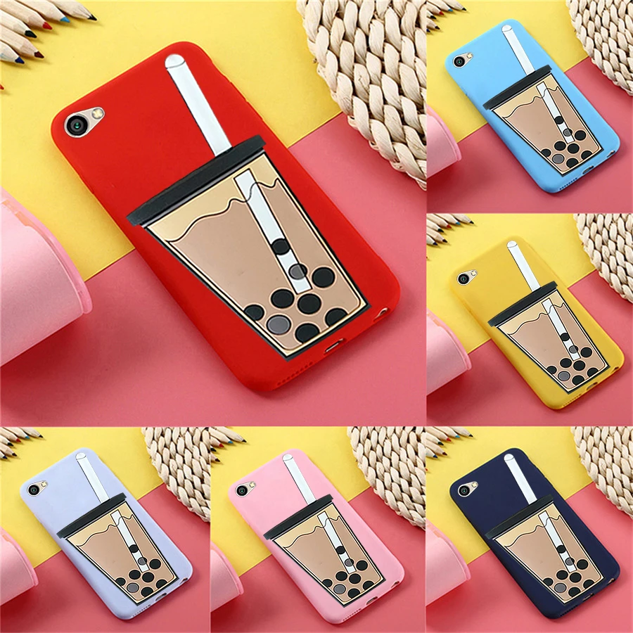 

3D Cartoon Milk tea Cup Phone Cover For VIVO Y53 Y55 Y69 Y71 cover case For vivo y66 y67 v5 lite Soft TPU Case For vivo y75 V7