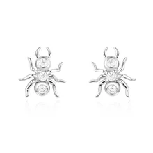 SLJELY, 925 пробы, серебряные циркониевые мини серьги-гвоздики, с кристаллами, CZ, насекомое, серьги для женщин, хорошее ювелирное изделие, Les Petets Soldats