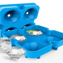 3 шт./лот 4 отверстий алмазное Форма 3D форма для льда чайник Бар вечерние Силиконовые Формочки кухонная формочка для шоколада инструмент