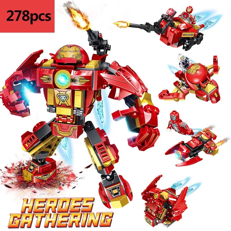 

Newest 4in1 Superhero Series Iron Man Hulkbuster Model Building Blocks For Children gifts compatible legoings