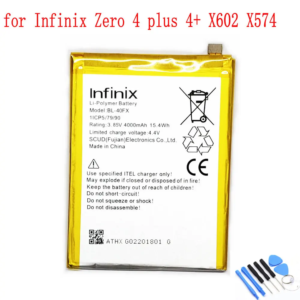 100% Новый оригинальный аккумулятор BL-40FX BL 40FX 4000 мА · ч для Infinix Zero 4 plus + X602 X574