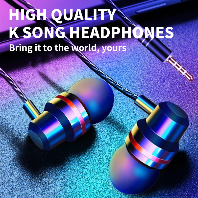 

6D HiFi In-Ear Earphone 3.5mm Wired Bass Earbuds Stereo Sports Headset with Mic for Samsung Xiaomi Huawei Mobile Phone