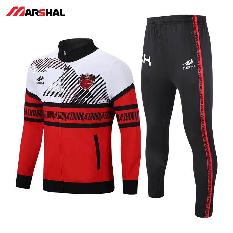 

2019 New Tracksuit Men Football Jerseys Custom Sublimation Soccer Set Running Jacket Men Gym Running Jogging Track Suit