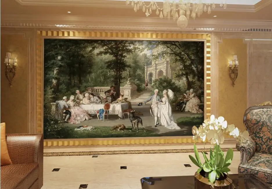 Beibehang личность Европейский Стиль дворец боди-арт Картина маслом тема фрески Спальня Коридор фон обои