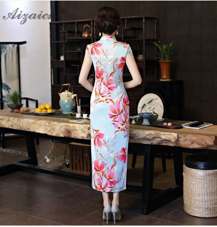 Vestido largo/сексуальное женское платье-чонсам, Qipao mujeres chino, традиционное, ropa, восточное, similares seda, винтажное, vestido Qi Pao