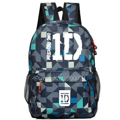 Подростковые Сумки One Direction 1D для мальчиков и девочек, Мультяшные рюкзаки, Детские рюкзаки из ткани Оксфорд, Детские рюкзаки, дорожные сумки, Mochila Feminina - Цвет: Style 9