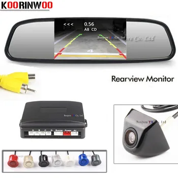 

Koorinwoo Parkronic Dual Core Car Parking Sensor Buzzer Speaker Radar Rear View Camera Show on 4.3 Mirror Monitor Parking Assist