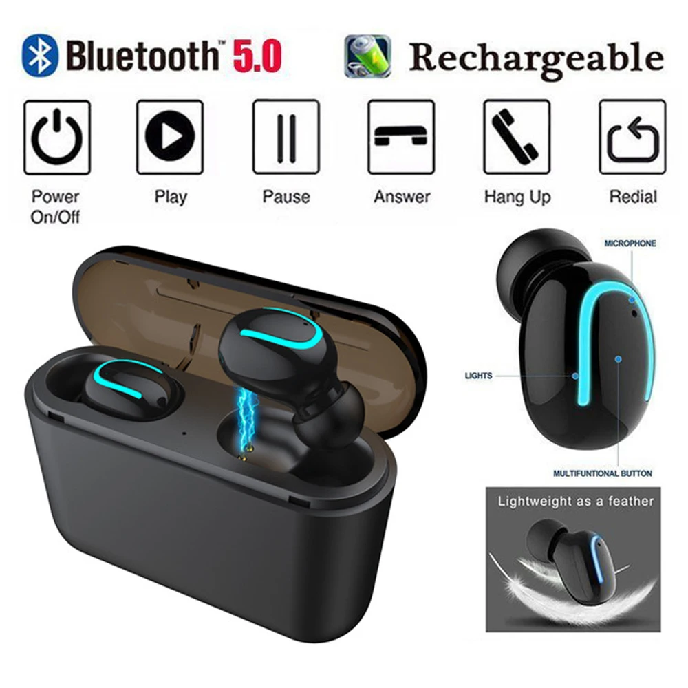 Bluetooth 5 0 наушники гарнитура Q32 TWS беспроводные спортивные игровая