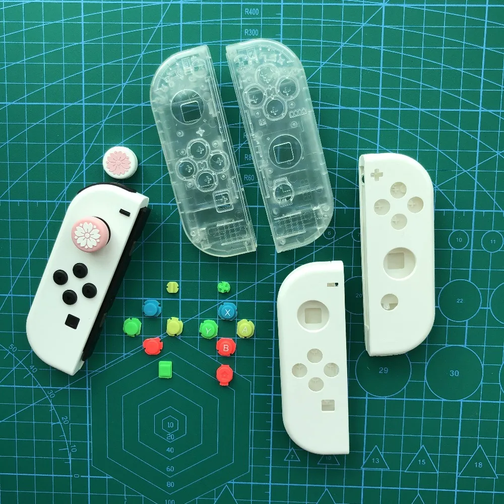 Для консоли nintendo Switch Joy con чехол корпус Белый Запасные части DIY оболочка прозрачный джойстик NS Переключатель джойстик