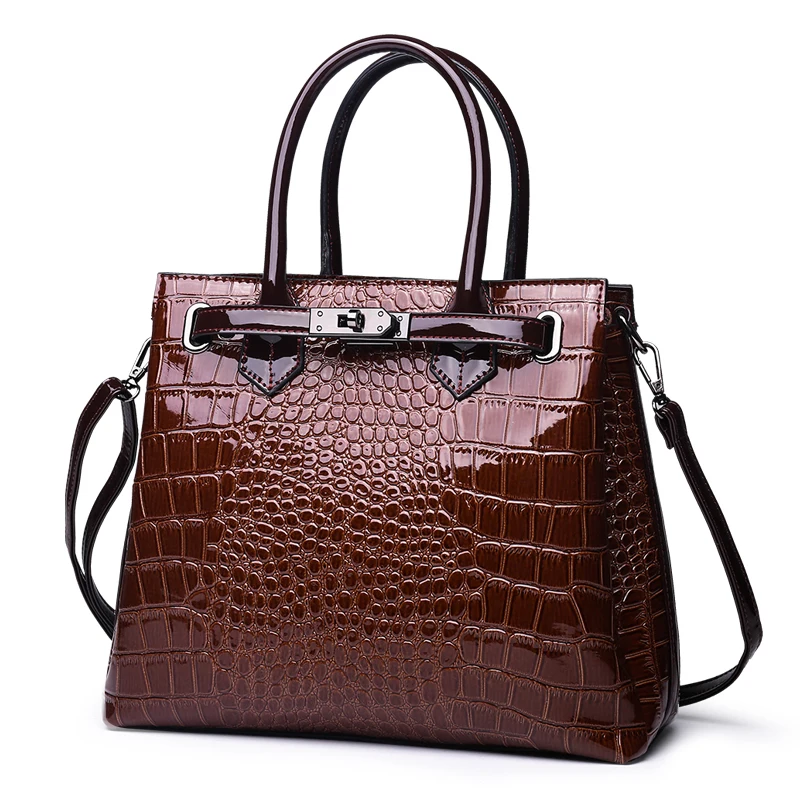 Модная современная женская сумка с крокодиловым узором, Женская Ручная большая сумка, новая модная высококачественная повседневная сумка через плечо