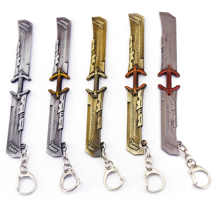 

Avengers 4 Thanos Key Chain Weapons Double-edged Sword Battle Axe Gauntlet Keychain New Thanos Metal Key Ring
